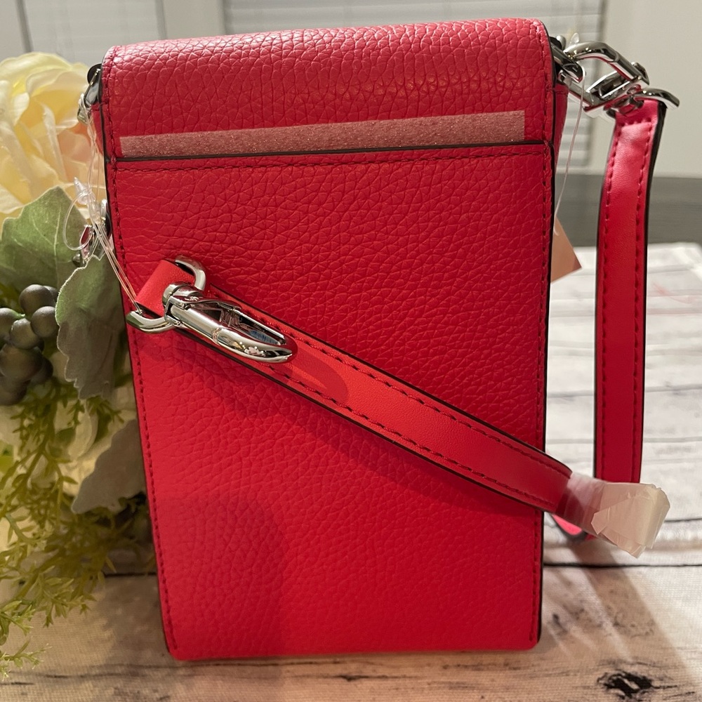 NEW MICHAEL KORS Jet Set SMALL NS PHONE CHAIN CROSSBODY SHOULDER Bag, Geranium - Picture 9 of 15